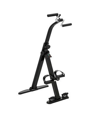 Soozier Seated Pedal Exerciser Foldable Leg Exercise Bike with Lcd Monitor