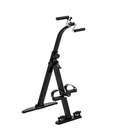 Soozier Seated Pedal Exerciser Foldable Leg Exercise Bike with Lcd Monitor