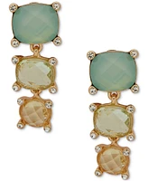 Anne Klein Gold-Tone Mixed Stone Clip-On Drop Earrings