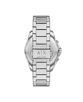 A|X Armani Exchange Men's Quartz Chronograph Silver Stainless Steel Watch, 44mm