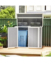 Outsunny 4.7 x 2.5FT Outdoor Storage Shed for Trash Cans, Lockable,