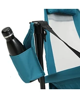 Blue portable folding rocking chairs (2pcs) for camping/lawn