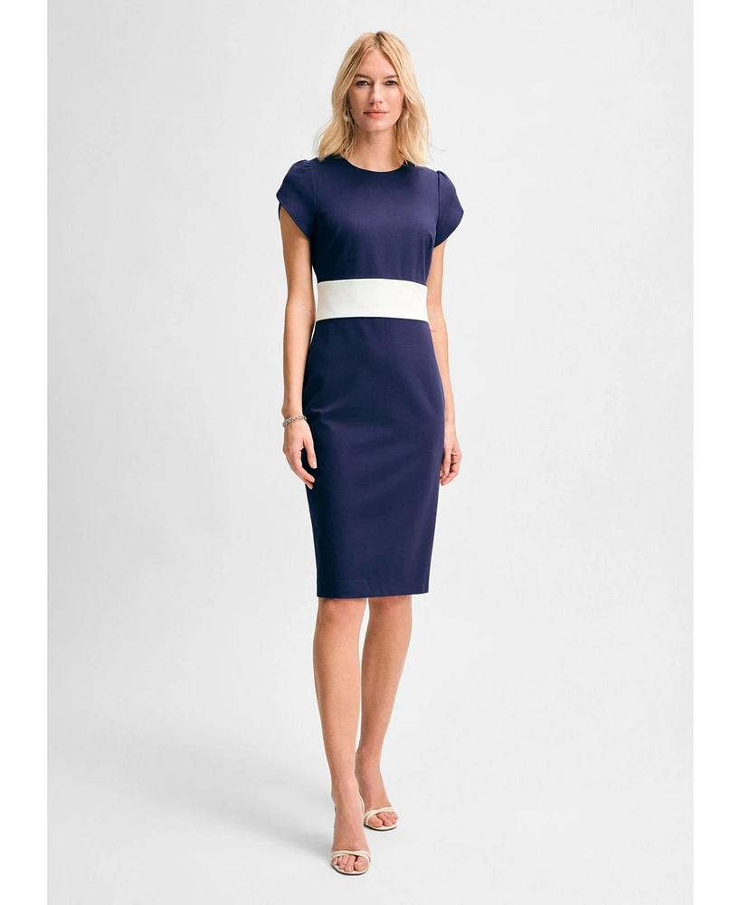 Isaac Mizrahi Women's 's Ponte Tulip Sleeve Dress
