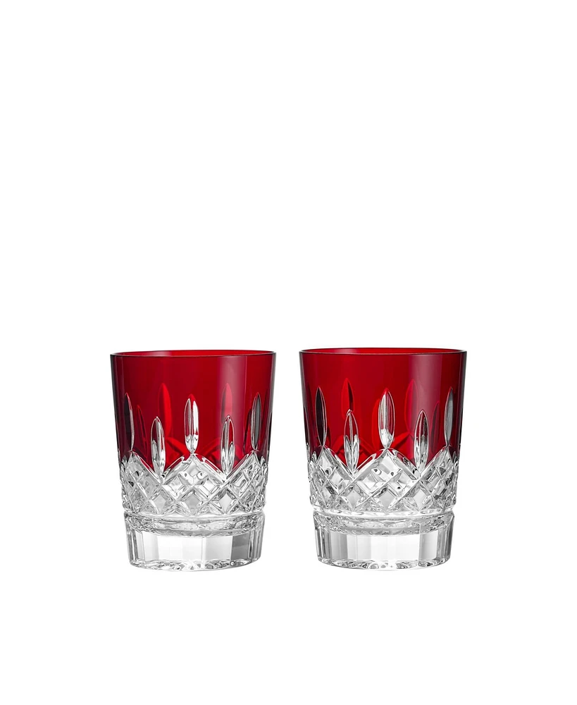 Waterford Lismore Red Double Old-Fashioned Glass, Set of 2