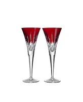 Waterford Lismore Red Toasting Flute, Set of 2