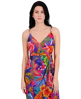 Siena Women's Floral Print Sleeveless High-Low Maxi Dress