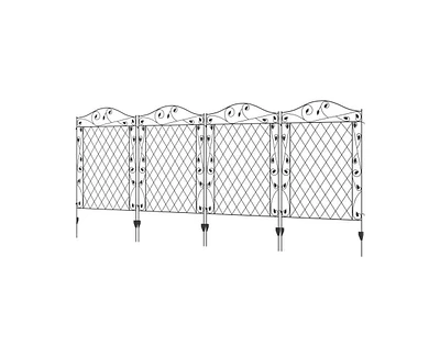 4 Pack Steel Foldable Fence Floral Trellis Panel Animal Barrier
