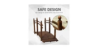 Garden Bridge with Handrails for Outdoor Landscaping and Pathway Decoration