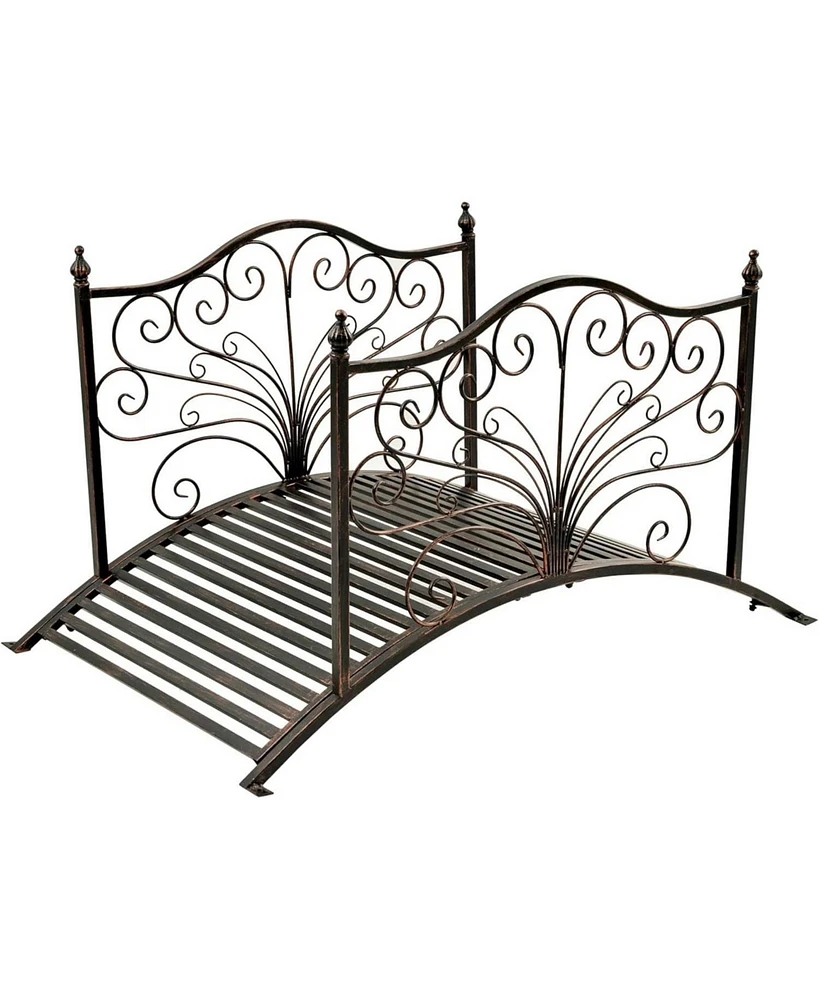 Outdoor Heavy-Duty Metal Garden Bridge for Durable Landscape Decoration