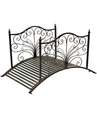 Outdoor Heavy-Duty Metal Garden Bridge for Durable Landscape Decoration