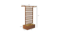 Multi-Functional Wooden Garden Trellis with Planter Box