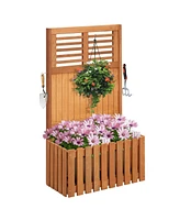 Raised Garden Bed with Privacy Screen Secure and Stylish Outdoor Gardening Solution