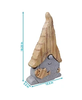 Basil the Gardening Gnome Statue Decor - Hand-Painted Sculpture for Patio, Lawn, Garden and Indoor Living Spaces - 18.25-Inch