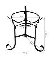 Black Steel Gazing Ball Stand Outdoor for 10-Inch or 12-Inch Garden Gazing Globes - 9-Inch H - Traditional