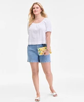 On 34th Women's Cotton Gauze Scoop-Neck Top, Exclusively at Macy's