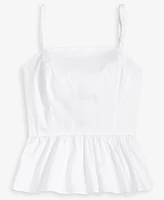 On 34th Women's Cotton Tie-Back Peplum Tank, Exclusively at Macy's