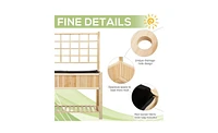 Multi-Functional Wooden Garden Box with Storage and Planter Space