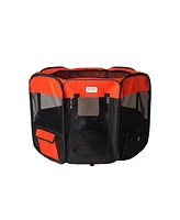 Armarkat PP002R-m Portable Pet Playpen - Black and Red Combo