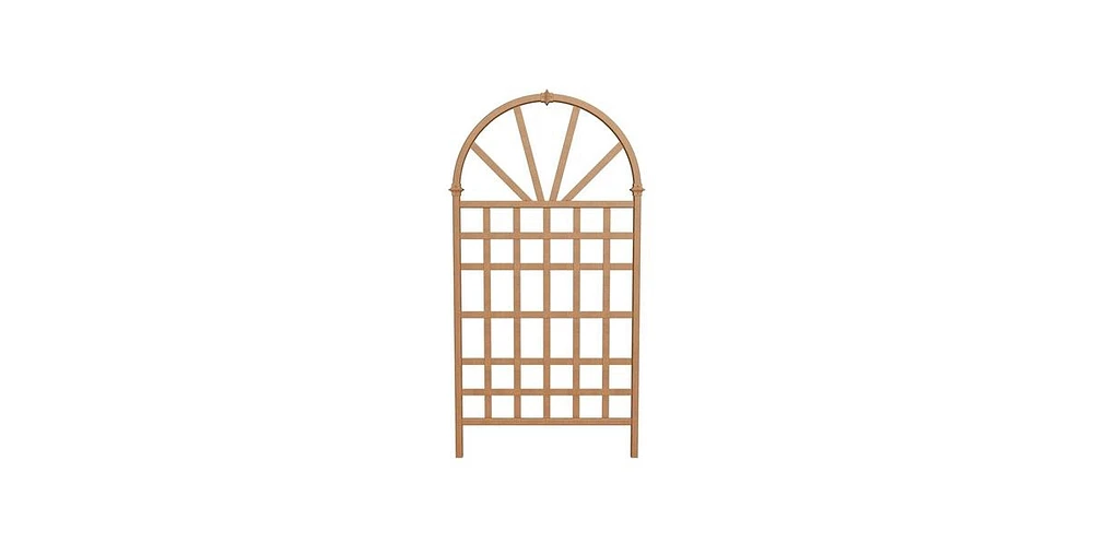 Outdoor Vinyl Lattice Garden Trellis with Arched Top