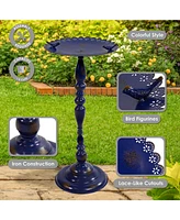 Feathered Friends Iron Pedestal Bird Feeder - Blue - 26" H