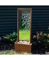 Wisteria Vines Outdoor Water Fountain with Lights - 47.25-Inch - Zinc Metal - Includes Warm White Led Lights