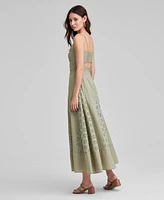 And Now This Women's Eyelet Godet Maxi Dress, Exclusively at Macy's