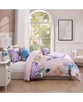 Bebejan Bright Bouquet Bedding 100% Cotton Sateen 5 Piece Queen Size Reversible Comforter Set