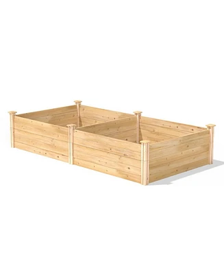 17-inch High Cedar Wood Raised Garden Bed 4 ft x 8 ft