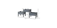 3 Wood Elevated Planter Set Vegetable Herb Flowers Raised Garden Beds