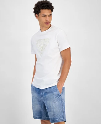 Guess Men's Embroidered Floral Logo Graphic T-Shirt