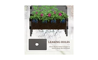 Weatherproof Wooden Planter Box with Integrated Flower Shelf