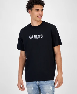 Guess Men's Short Sleeve Embroidered Logo Crewneck T-Shirt