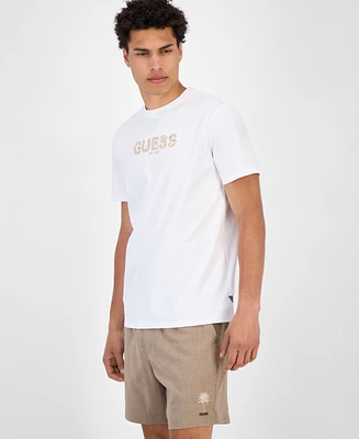Guess Men's Short Sleeve Embroidered Logo Crewneck T-Shirt