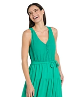 R & M Richards Women's Mixed-Media Tiered Maxi Dress