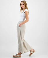 Jm Collection Women's Cotton Tulip-Hem Gauze Pants, Exclusively at Macy's