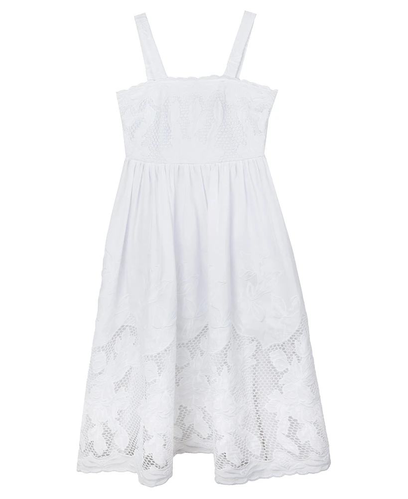 Rare Editions Big Girls Embroidered Lace Effect Maxi Dress