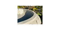 Lightweight Weathered Concrete Fiberglass Stone Birdbath for Outdoor Garden Decoration