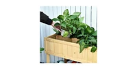 Farmhouse Fir Wooden Raised Garden Planter Box for Outdoor Gardening and Planting