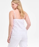 On 34th Women's Eyelet Scalloped-Trim Tank, Exclusively at Macy's