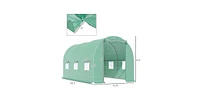 Greenhouse with Green Pe Cover - Durable Outdoor Plant Growing Shelter