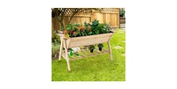 Farmhouse 2 Tier Large Outdoor Wooden 5-ft Raised Garden Bed Planter Box