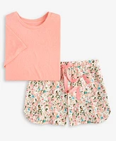 State Of Day Womens Short Sleeve Tee Drawstring Floral Shorts Exclusively At Macys
