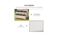 Weatherproof Wooden Planter Box with Shelf for Outdoor Use
