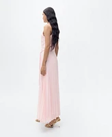 Mango Women's Pleated Halter Neck Dress