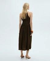 Mango Women's Gathered Waist Midi Dress