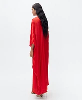 Mango Women's Pleated 3-Quarter Sleeve Dress