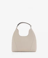 Mango Women's Metal Handle Leather Shoulder Bag