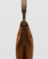 Mango Women's Suede Shoulder Bag
