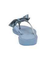 Guess Women's Tata Eva Sparkle Bow Flip Flop Sandals