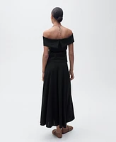 Mango Women's Flared Knitted Skirt